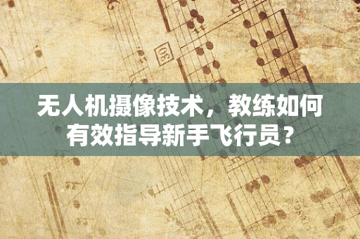 无人机摄像技术，教练如何有效指导新手飞行员？