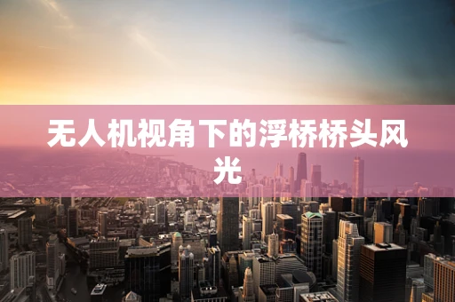 无人机视角下的浮桥桥头风光