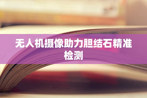 无人机摄像助力胆结石精准检测
