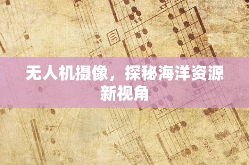 无人机摄像，探秘海洋资源新视角