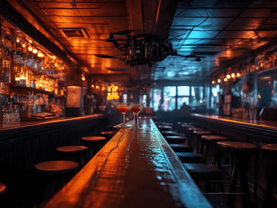 酒吧里的无人机摄像,独特视角的魅力