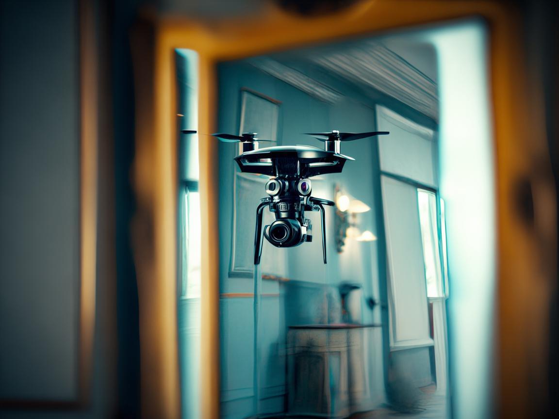 无人机摄像,透过穿衣镜的别样视角