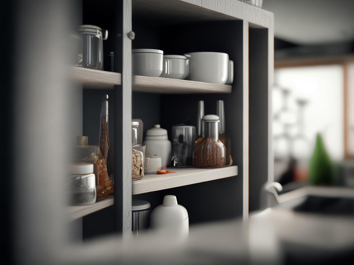 无人机摄像下的厨房置物架新视角