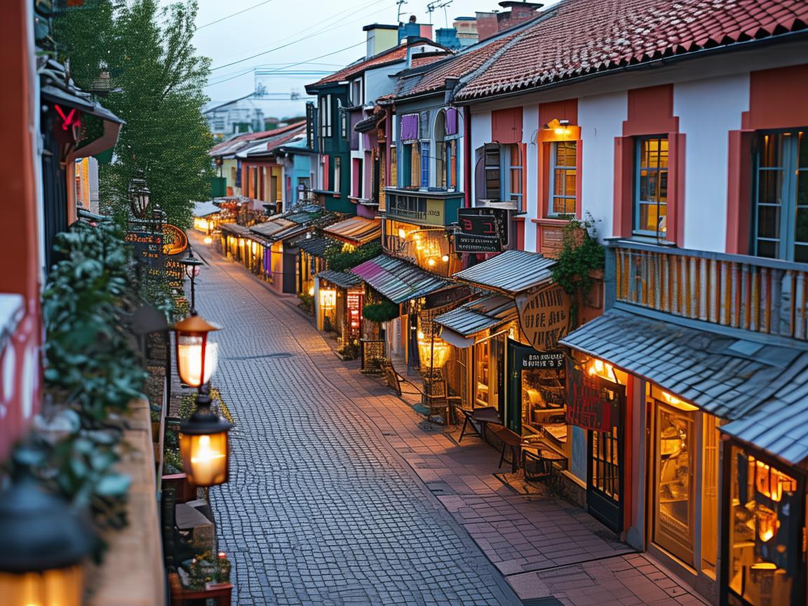 无人机视角下的步行街区特色小店