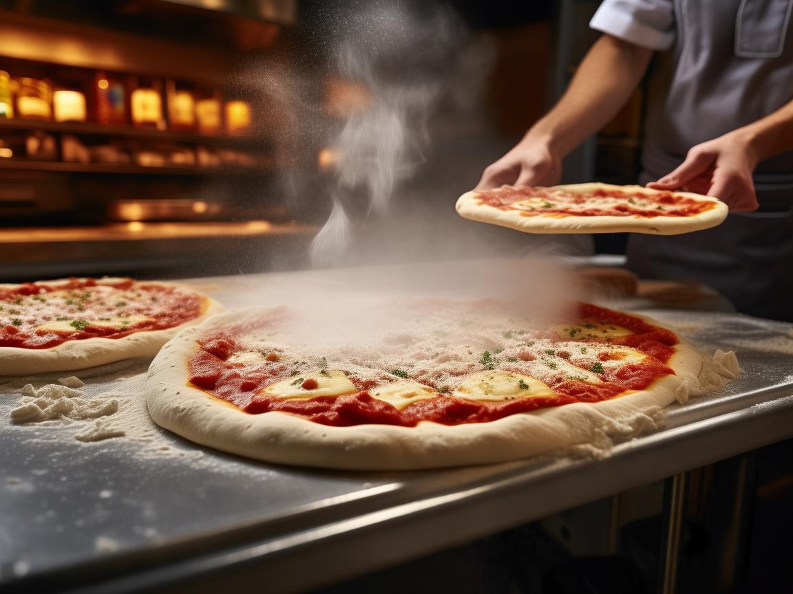 无人机视角下的披萨制作全记录