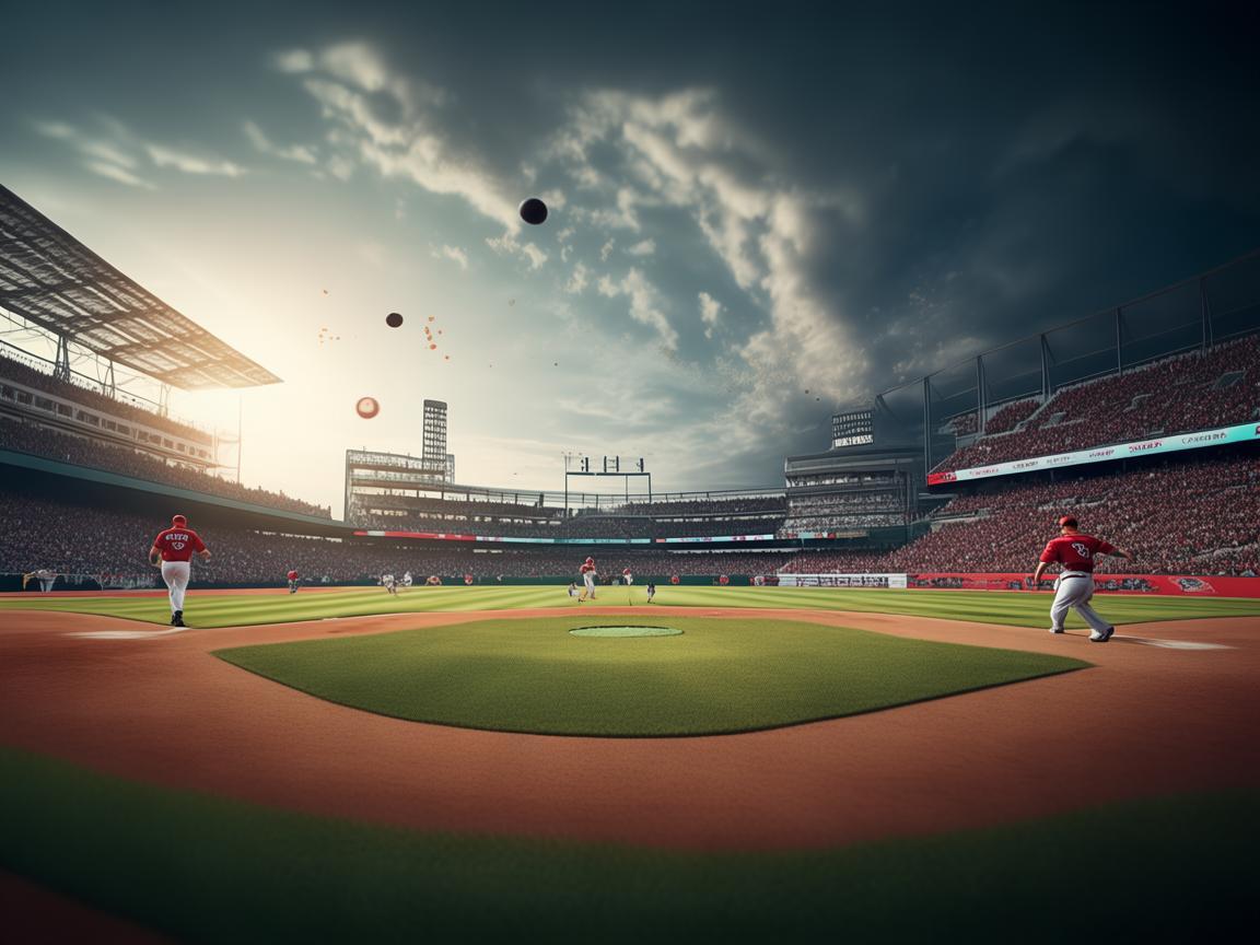 无人机摄像下的棒球大联盟精彩瞬间