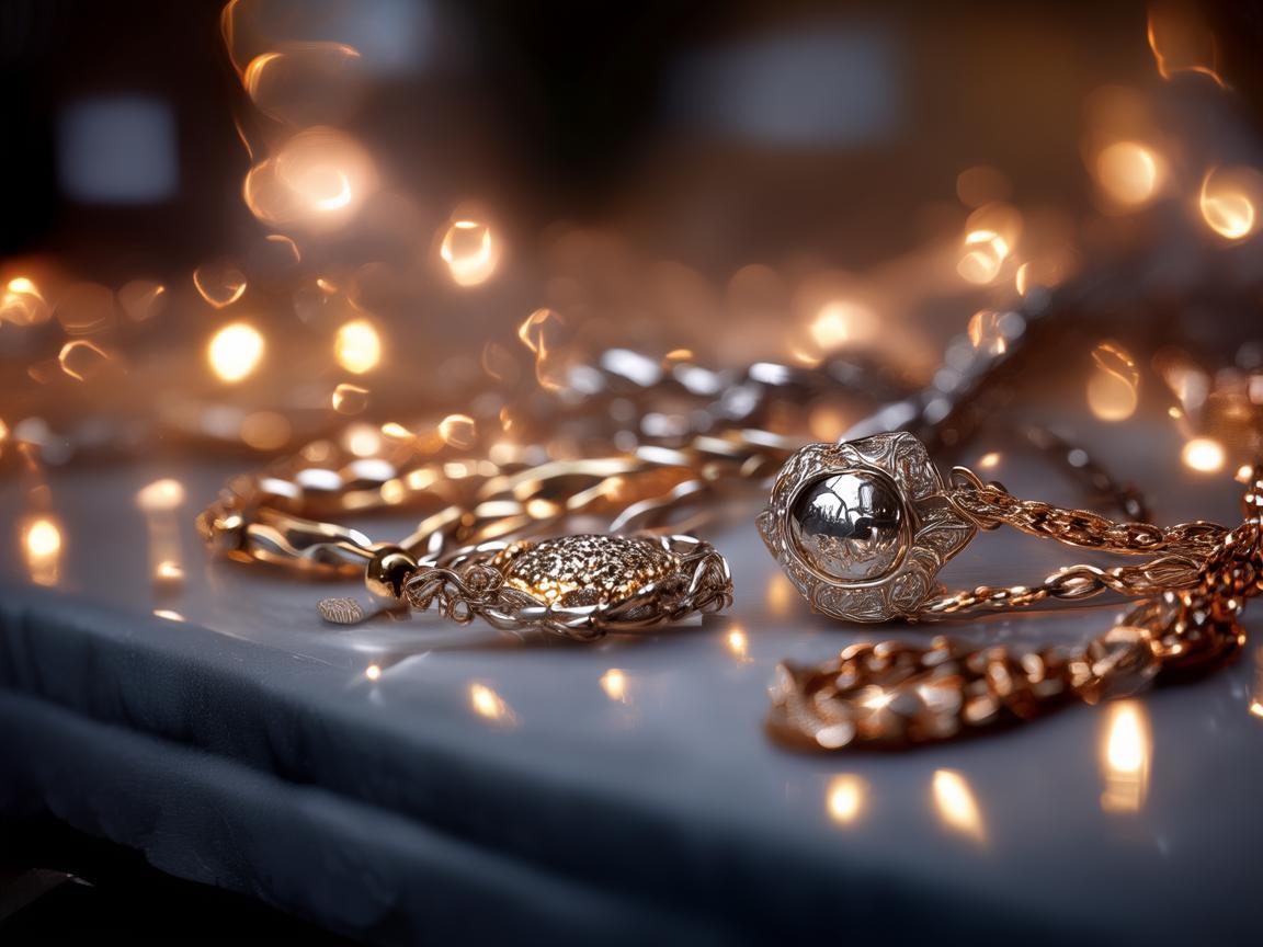 无人机摄像下的饰品金属魅力