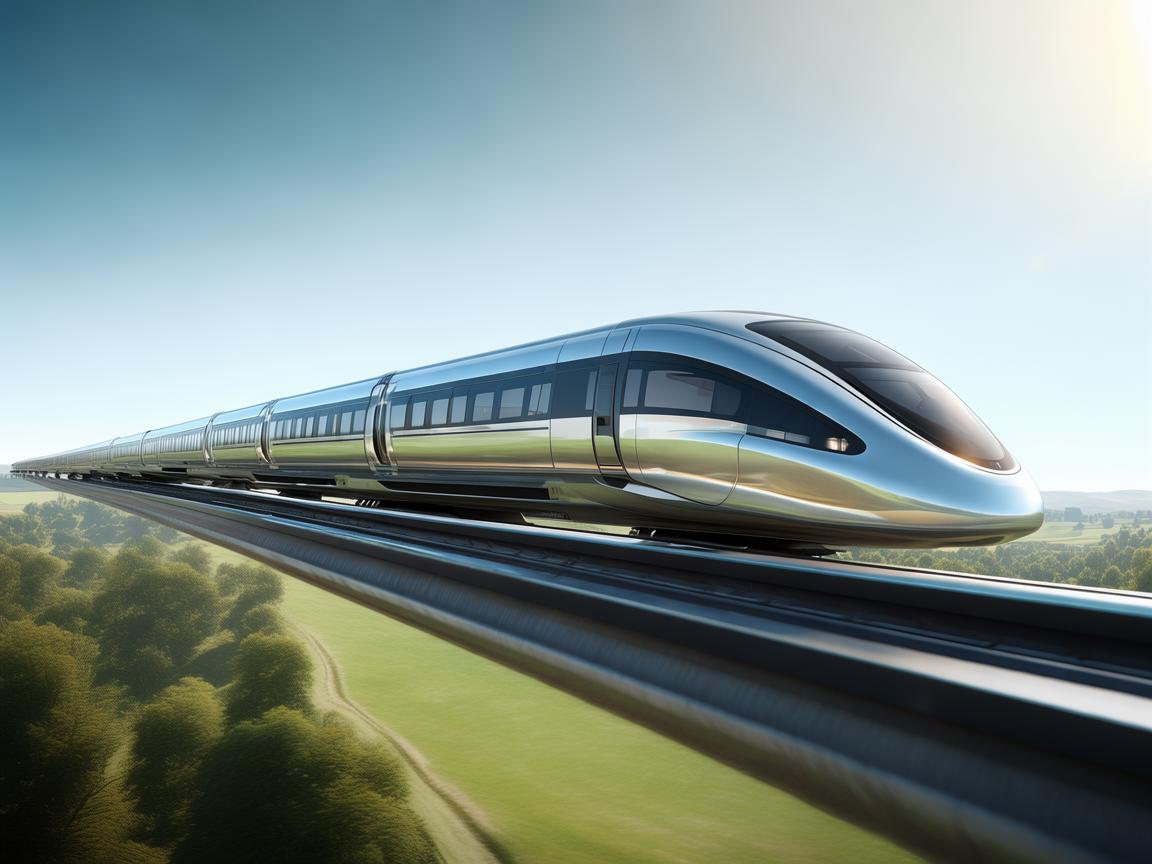 无人机摄像下的磁悬浮列车风采