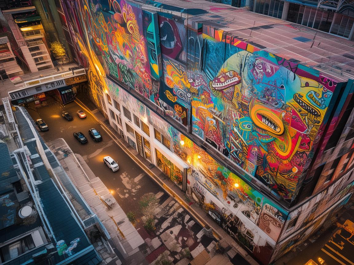 无人机视角下的街头艺术盛宴