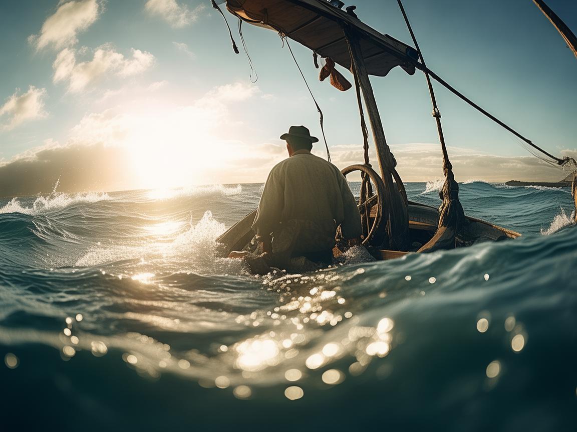 无人机摄像下的渔民领袖风采