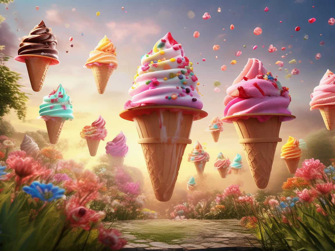 无人机视角下的冰淇淋奇幻之旅
