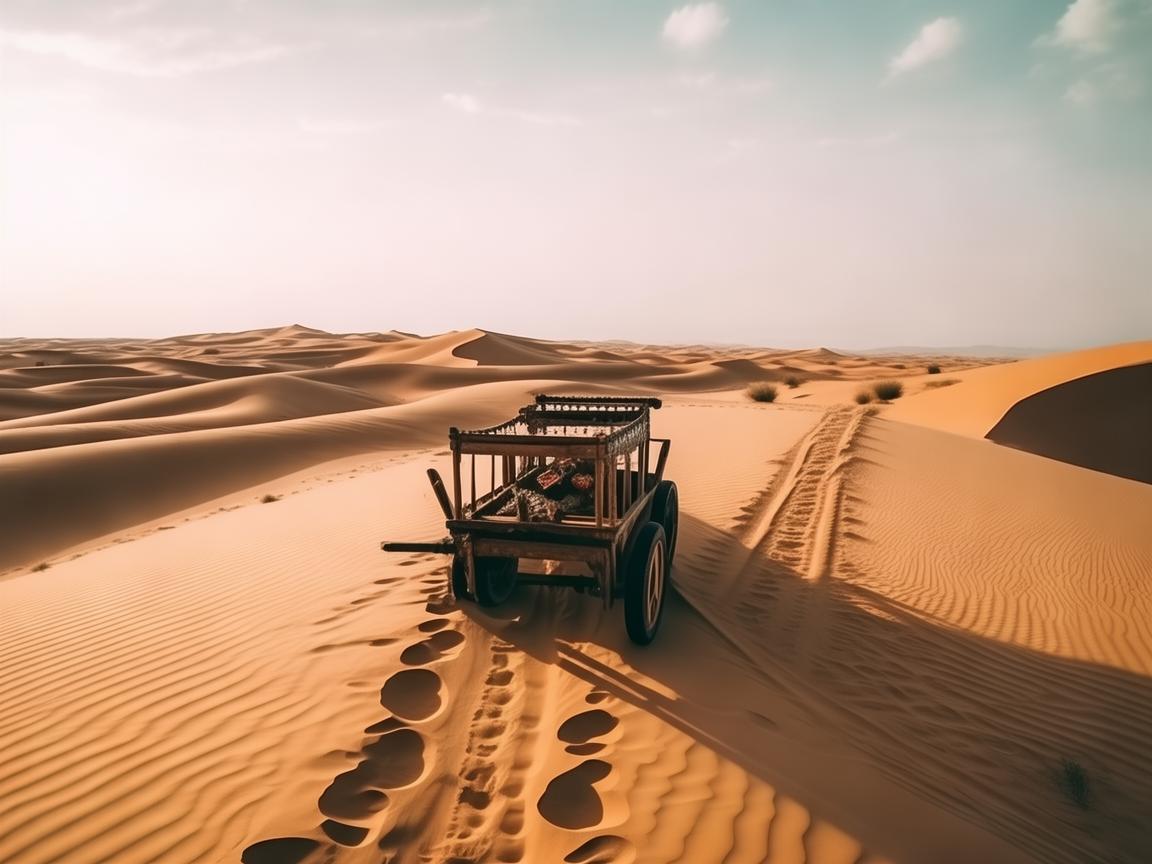 无人机视角下的骆驼车之旅