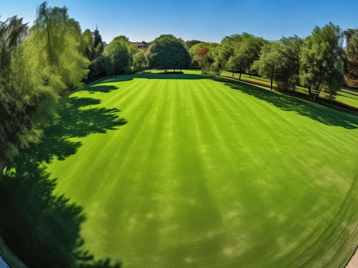 无人机视角下的绿地广场草坪之美