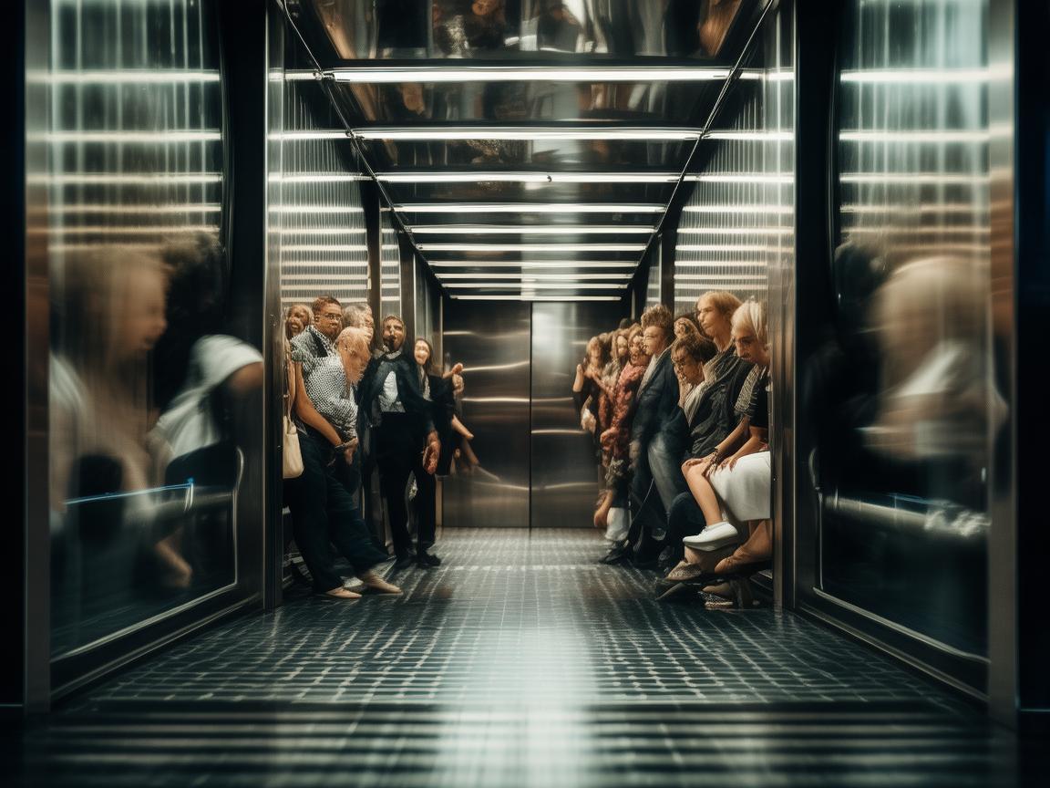 无人机摄像下的百货大楼电梯百态