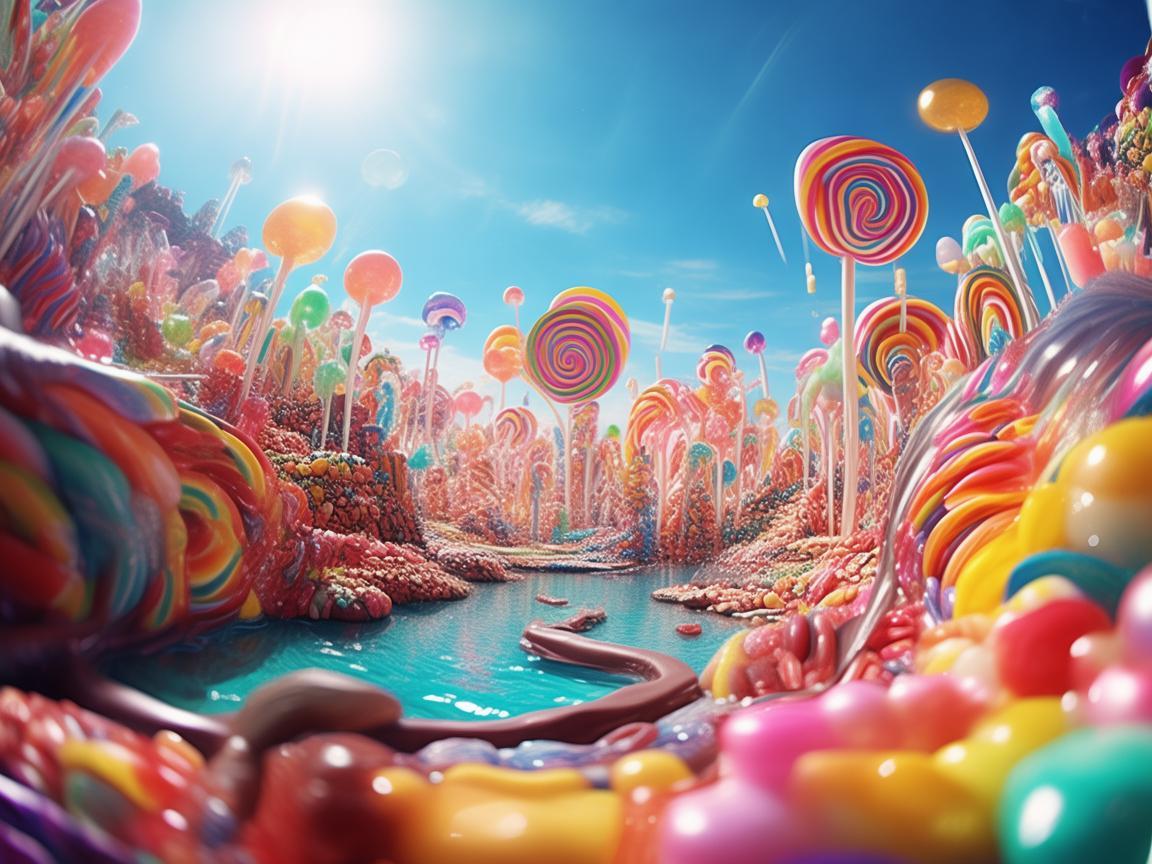 无人机视角下的甜蜜糖果世界
