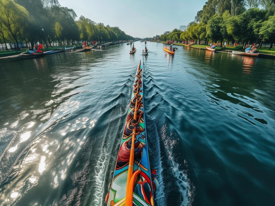 划艇视角，无人机摄像下的精彩