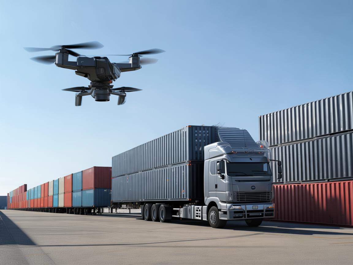 无人机摄像技术助力集装箱半挂车监管