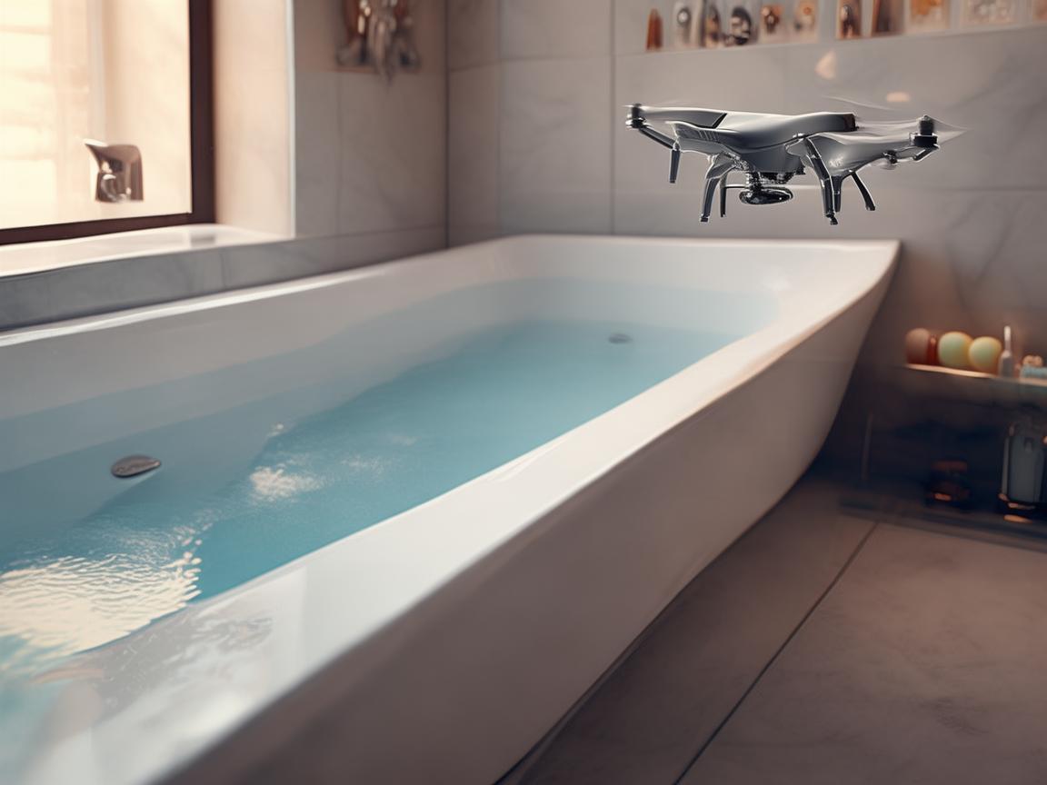 浴室架上的无人机摄像新视角