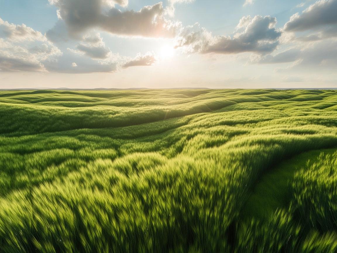 无人机视角下的燕麦田之美