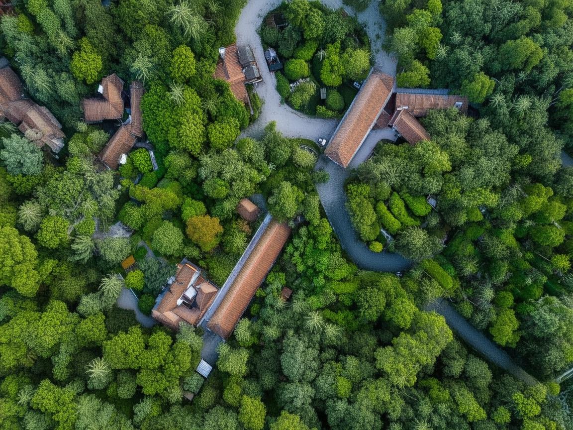 石榴园上空的独特视角，无人机摄像下的石榴之美