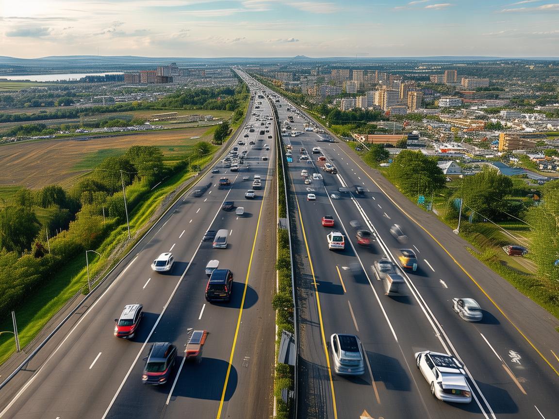 无人机摄像下的国道百态