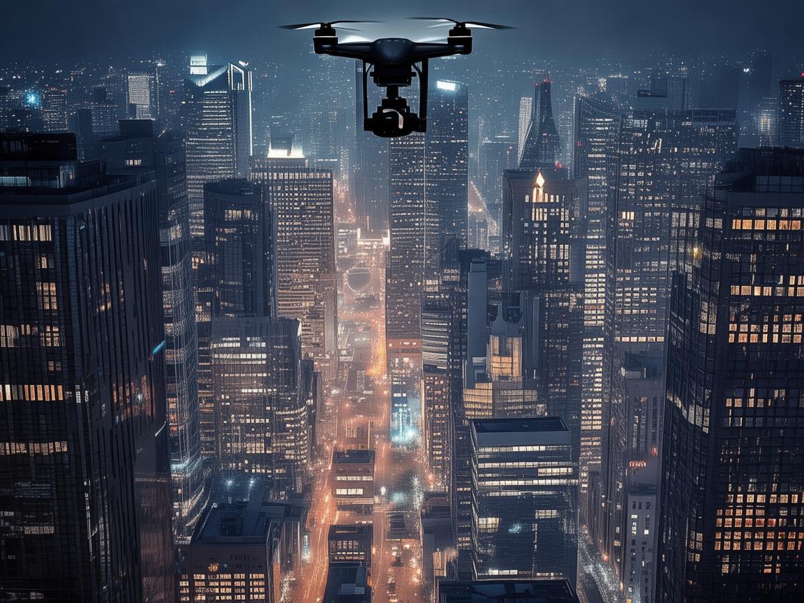 深夜中的无人机摄像，捕捉别样精彩