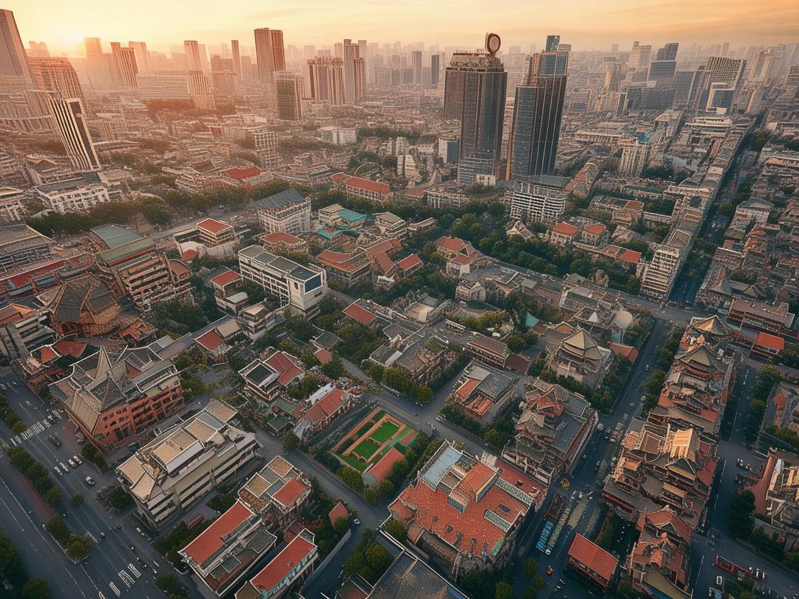 北京上空的无人机摄像视界